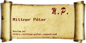 Mittner Péter névjegykártya