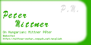 peter mittner business card